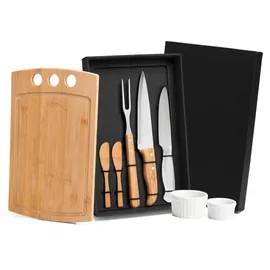 Imagem do produto KIT PARA CHURRASCO/PETISCO EM BAMBU/INOX – 2 EM 1