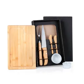 Miniatura de imagem do produto KIT PARA CHURRASCO / PETISCO EM BAMBU / PORCELANA – 7 PÇS