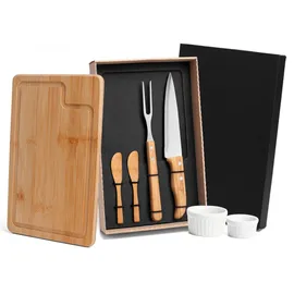 Miniatura de imagem do produto KIT PARA CHURRASCO / PETISCO EM BAMBU / PORCELANA – 7 PÇS