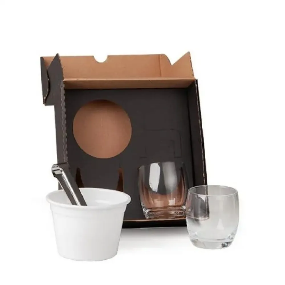 KIT PARA WHISKY COM BALDE - 4 PÇS