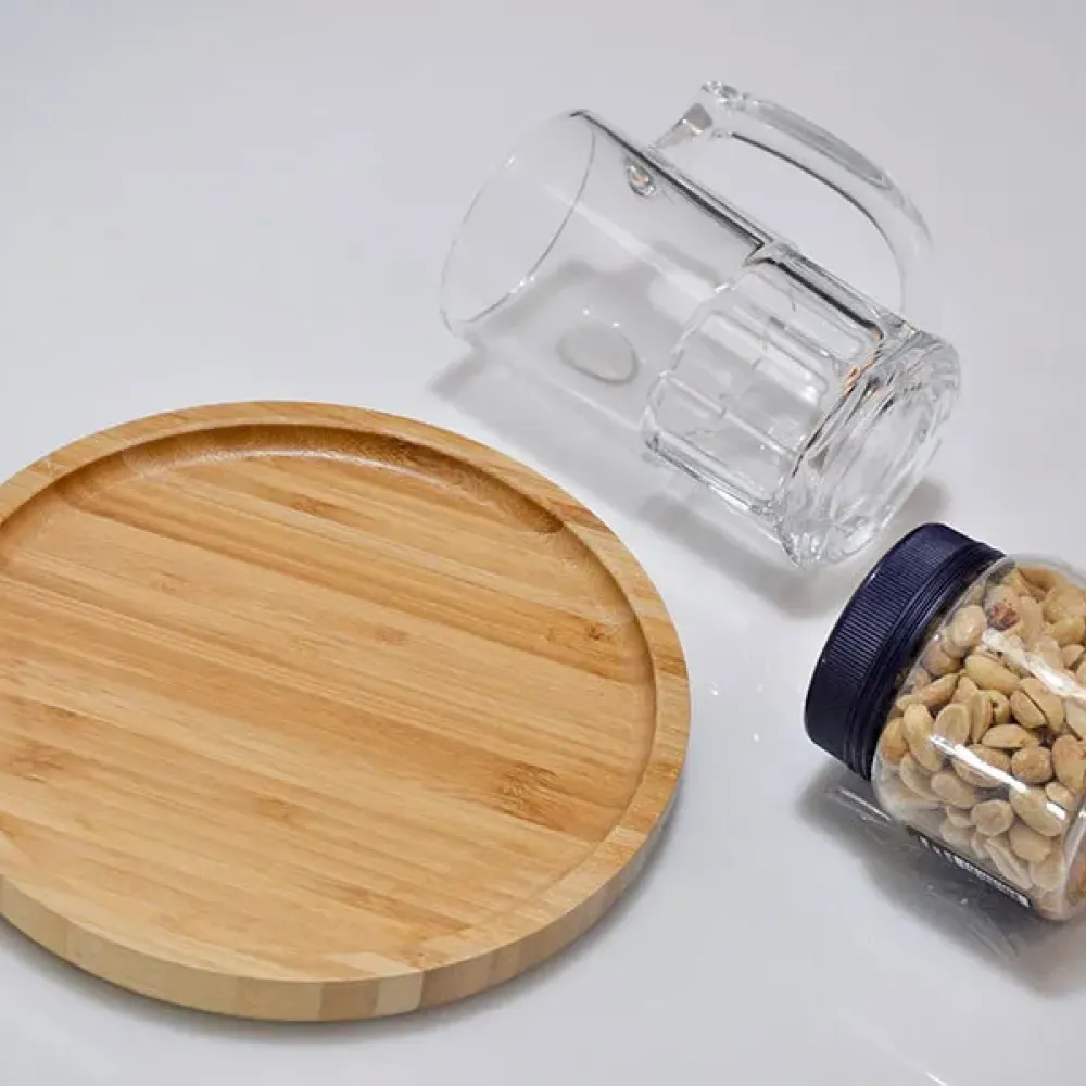 KIT PETISCO COM CANECA E AMENDOIM - 3 PÇS