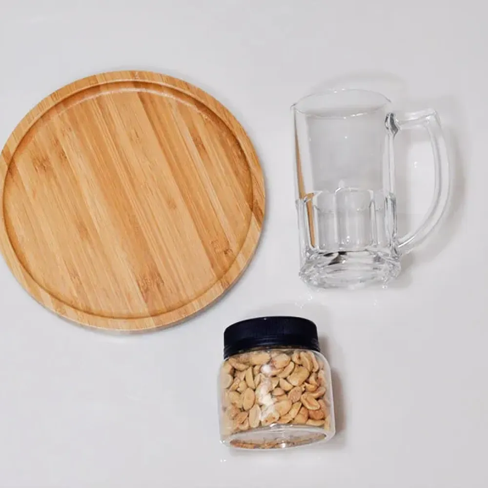 KIT PETISCO COM CANECA E AMENDOIM - 3 PÇS