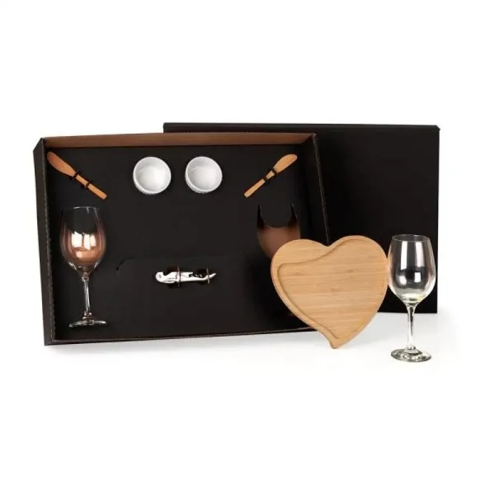 KIT PETISCO E VINHO - 8 PÇS-KT-90006