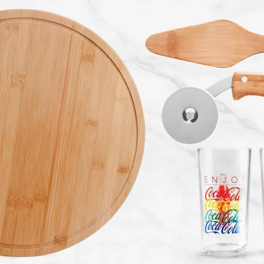 KIT PIZZA E REFRIGERANTE - COCA COLA SUMMER - 5 PÇS