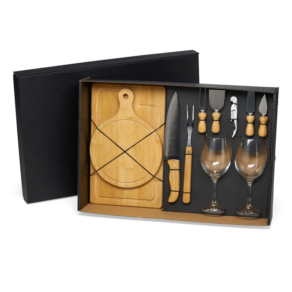 KIT QUEIJO, CHURRASCO E VINHO- 11 PÇS-KT-9027Q