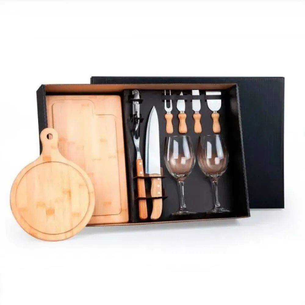 KIT QUEIJO, CHURRASCO E VINHO- 11 PÇS-KT-9027Q