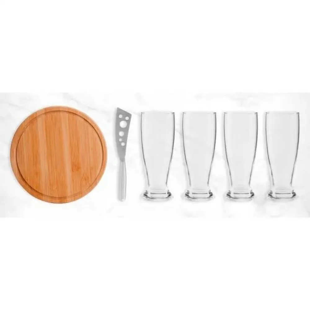 KIT QUEIJO E CERVEJA - 6 PÇS - COM FACA