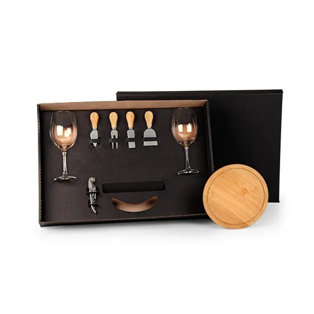 KIT QUEIJO E VINHO - 8 PÇS-KT-90209