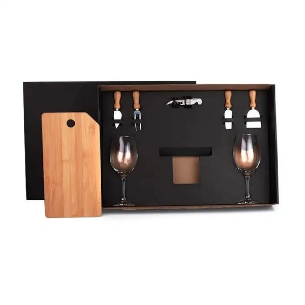 KIT QUEIJO E VINHO - 8 PÇS-KT-9032E