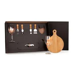 Miniatura de imagem do produto KIT QUEIJO E VINHO COM TÁBUA REDONDA – 8 PÇS