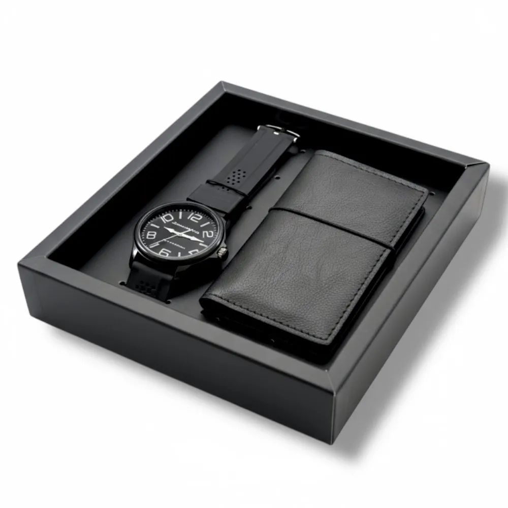 *KIT Relógio e Carteira Personalizados com Logo
