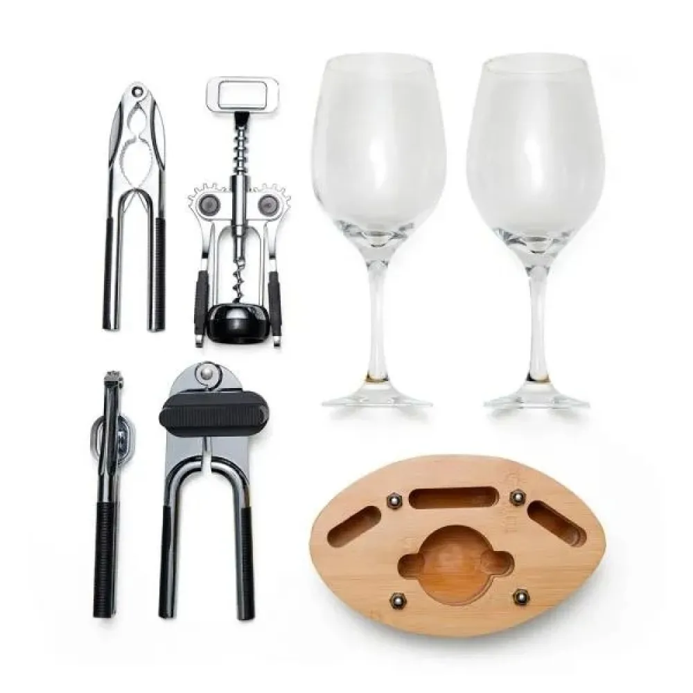 KIT VINHO E UTILIDADES - 7 PÇS-KT-90263