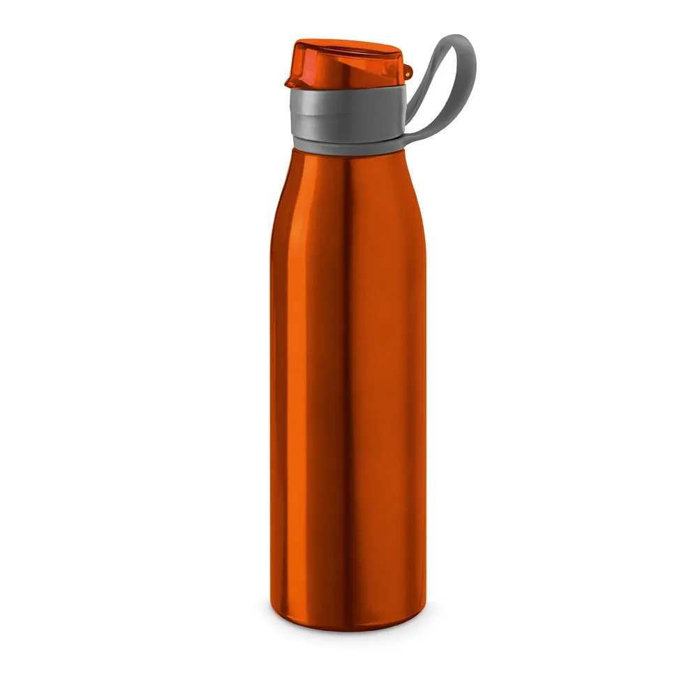KORVER. Squeeze em alumínio com tampa flip flop em AS e PP (650 mL)
