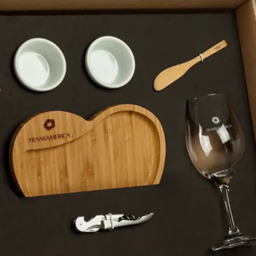 KIT PETISCO E VINHO - 8 PÇS-KT-90006