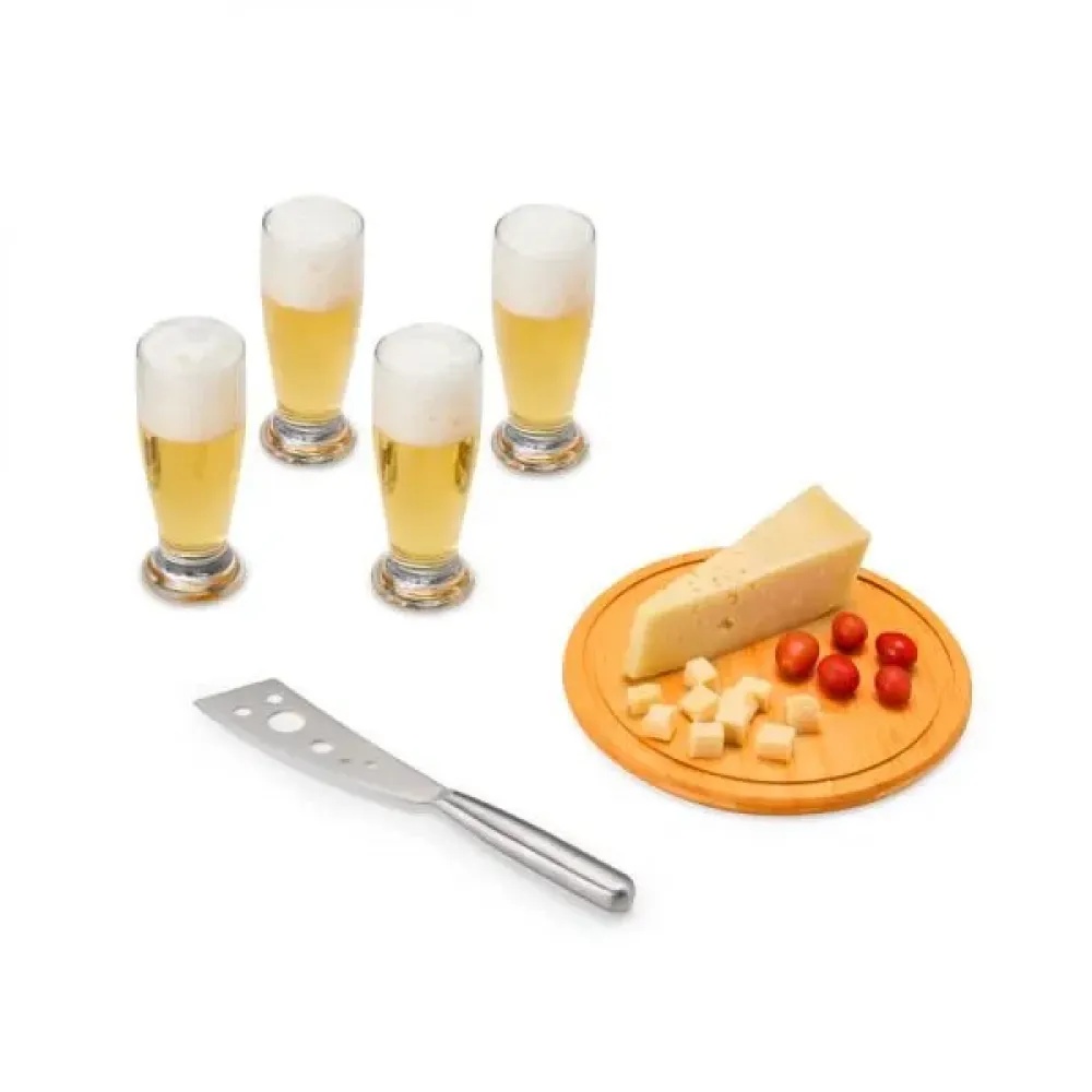 KIT QUEIJO E CERVEJA - 6 PÇS - COM FACA
