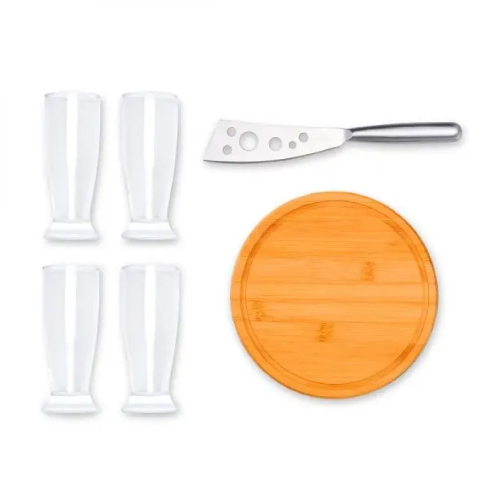 KIT QUEIJO E CERVEJA - 6 PÇS - COM FACA