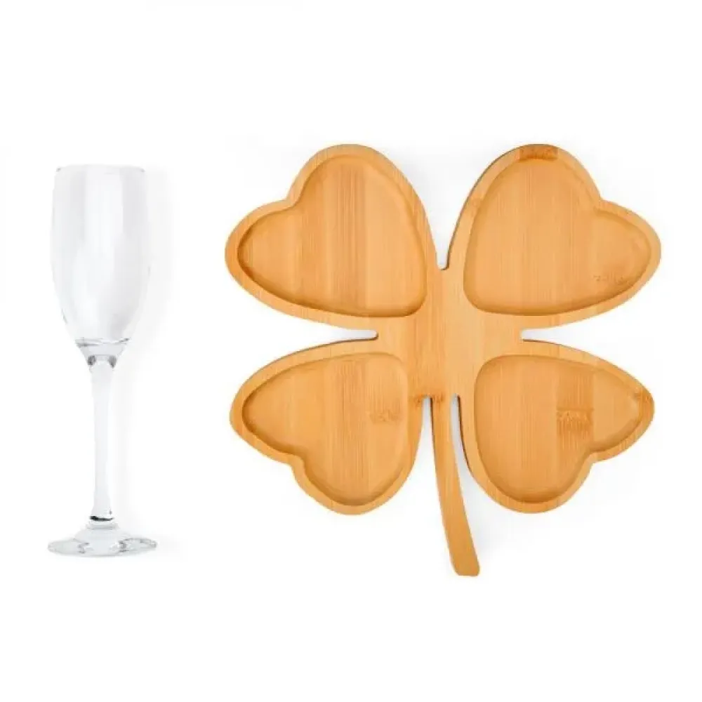 KIT PETISCO E CHAMPAGNE - 2 PÇS - NÃO ACOMPANHA GARRAFA