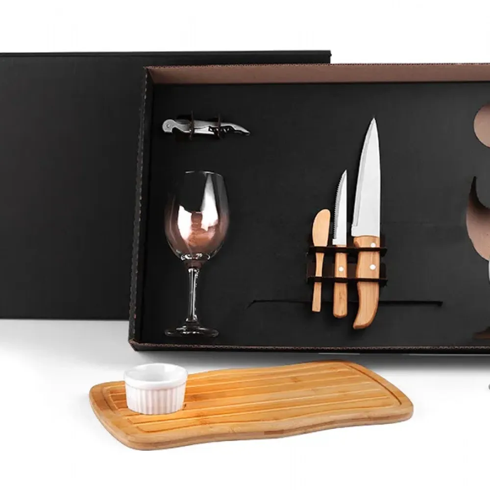 KIT PETISCO, COZINHA E VINHO - 8 PÇS