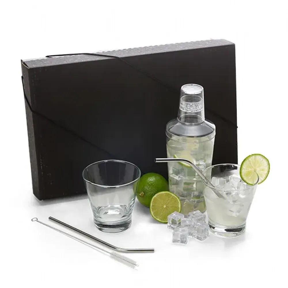 KIT PARA DRINKS COM COQUETELEIRA - 6 PÇS-KT-90172