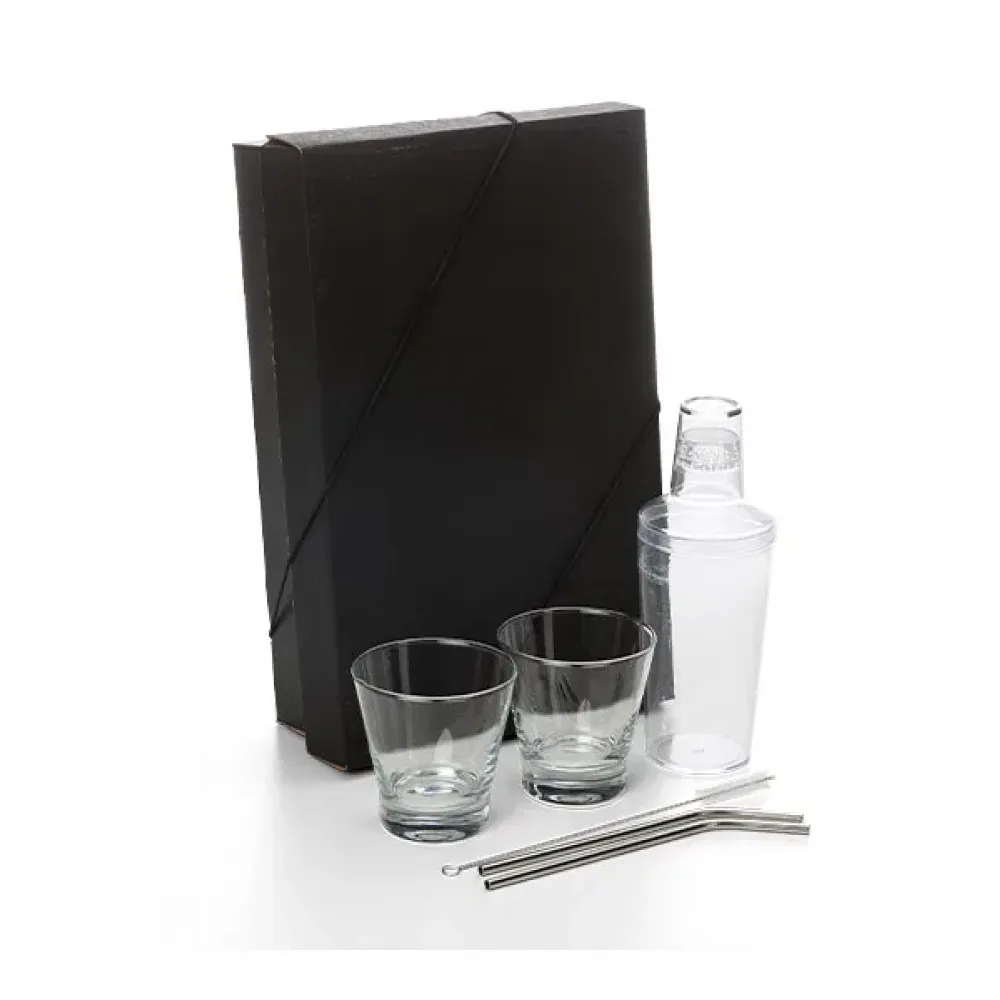 KIT PARA DRINKS COM COQUETELEIRA - 6 PÇS