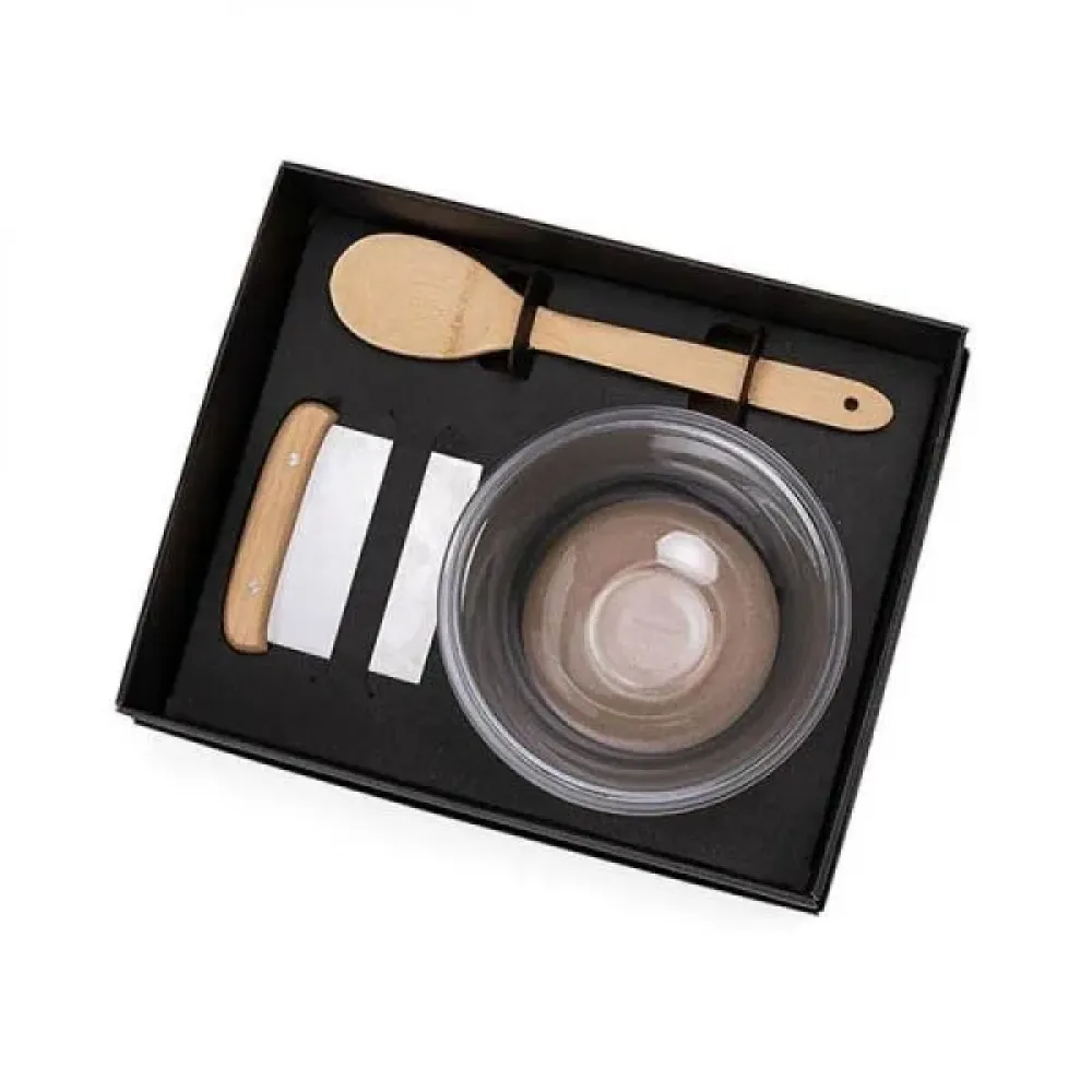 KIT PARA COZINHA EM BAMBU / INOX / VIDRO COM ESPÁTULA MULTIUSO - 3 PÇS-EKT-90181