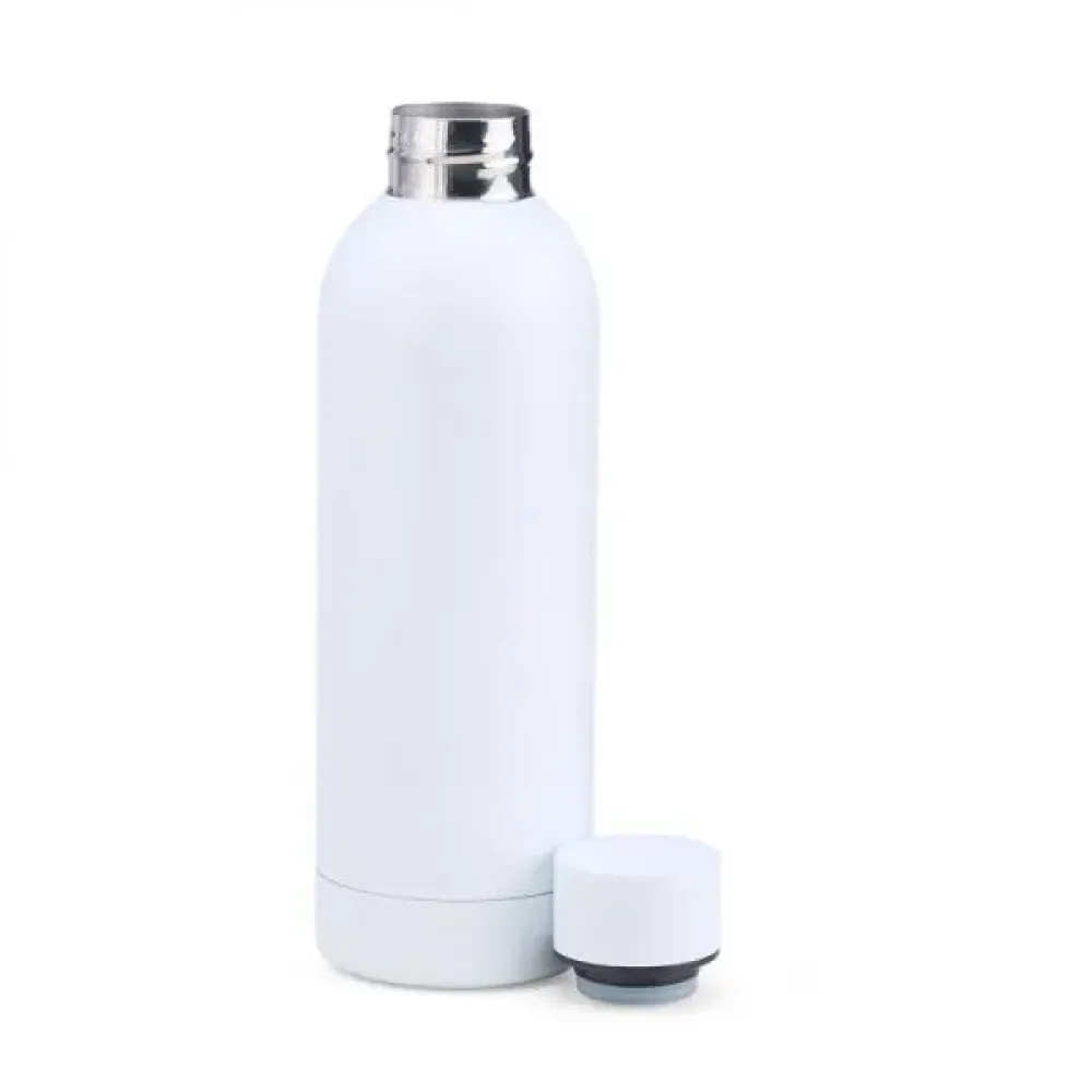 KIT GARRAFA, CADERNO E CANETA - BRANCO - 3 PÇS