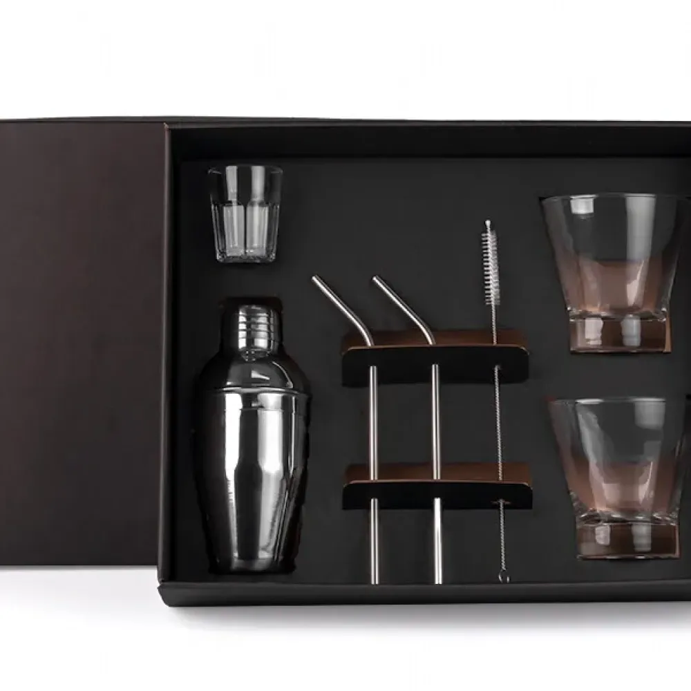 KIT PARA DRINKS COM COQUETELEIRA - 7 PÇS-KT-9035G