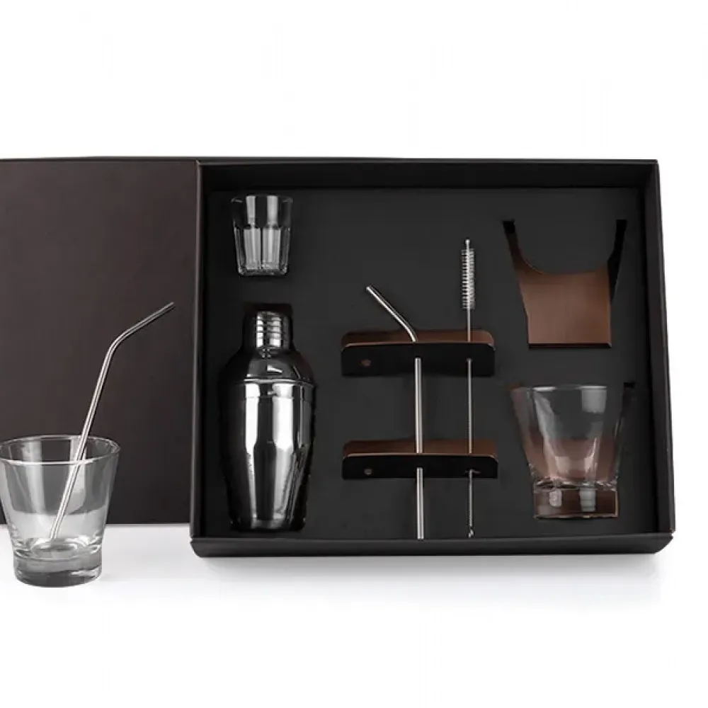 KIT PARA DRINKS COM COQUETELEIRA - 7 PÇS