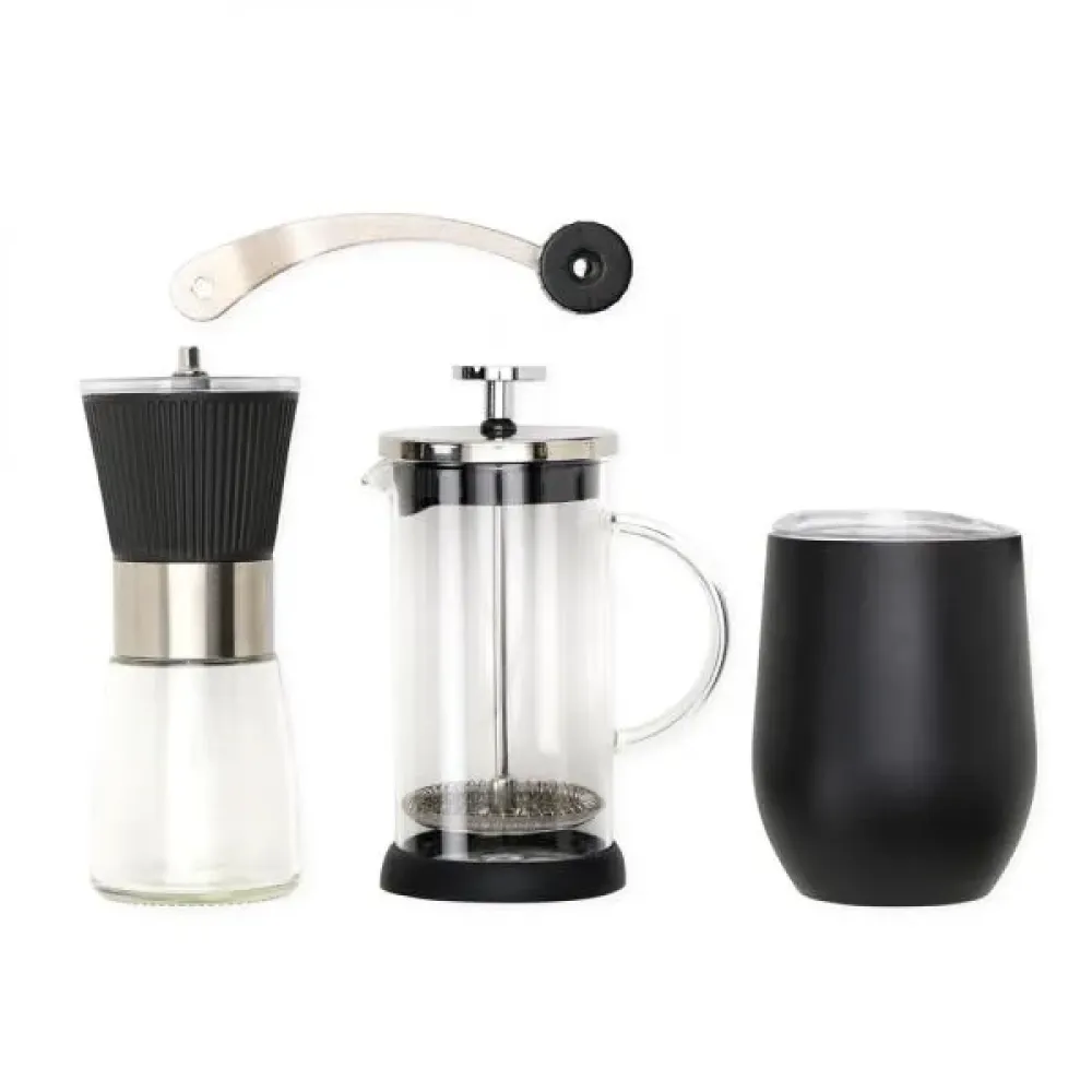 KIT PARA CAFÉ COM COPO TÉRMICO - 3 PÇS