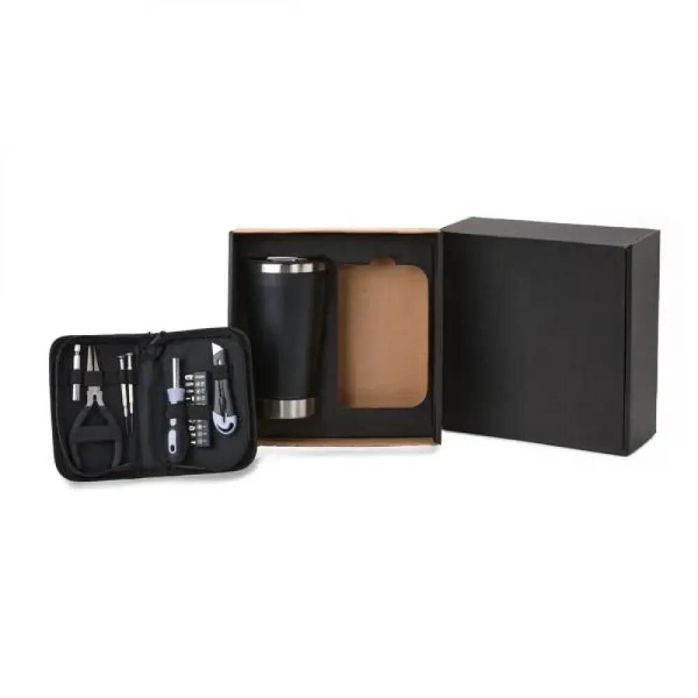 KIT COPO TÉRMICO E CONJUNTO DE FERRAMENTAS - 17 PÇS-KT-90406