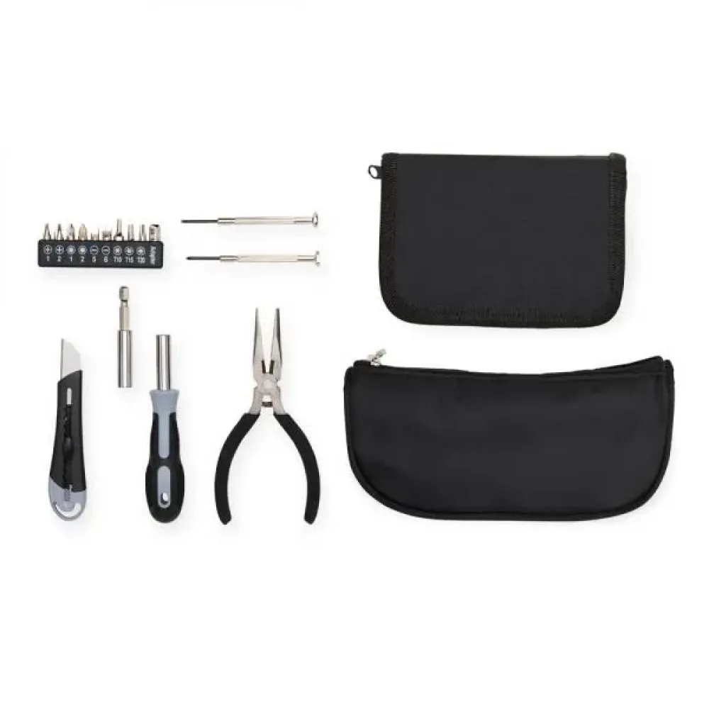 KIT NECESSAIRE E CONJUNTO DE FERRAMENTAS - 17 PÇS