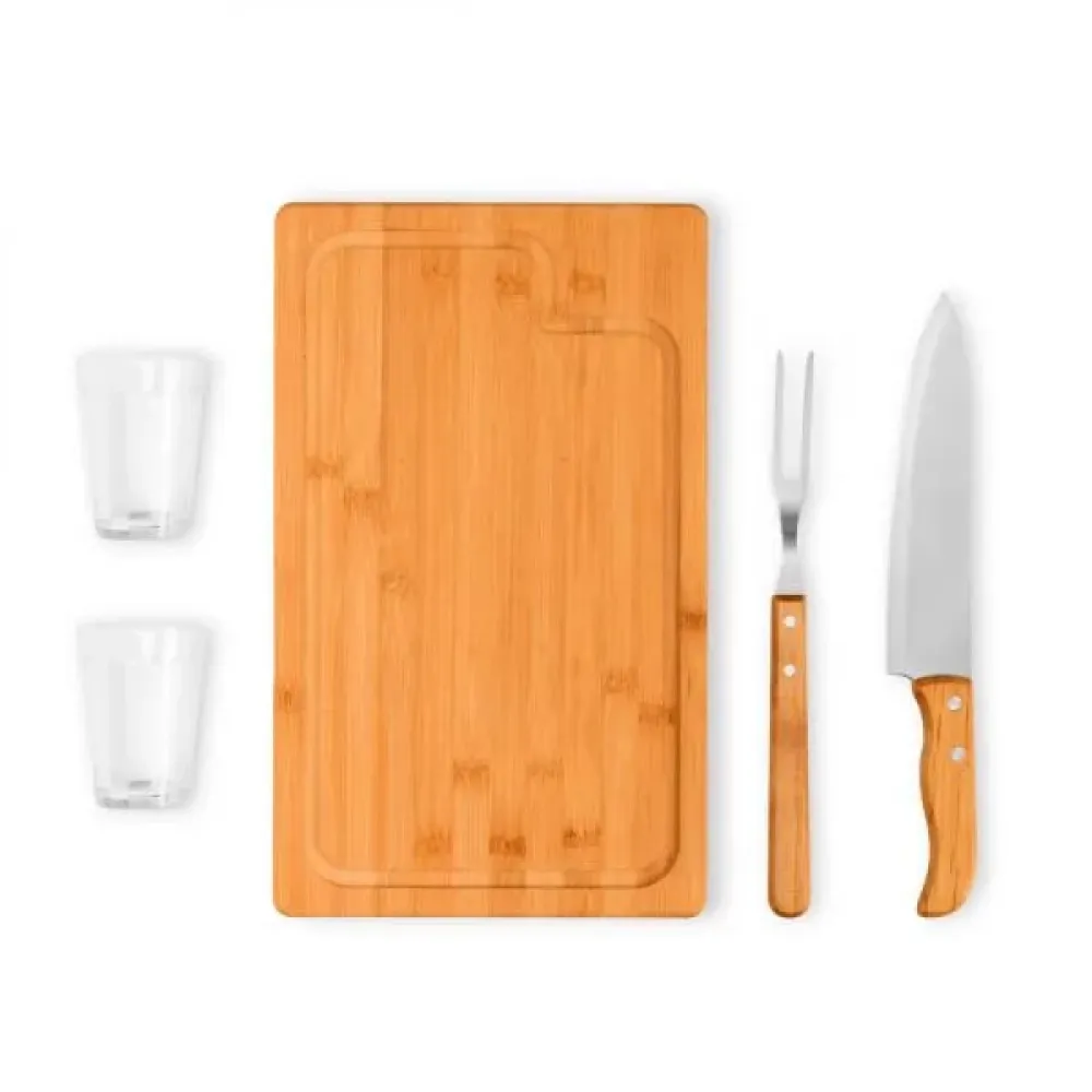 KIT PARA CHURRASCO COM COPOS - 5 PÇS
