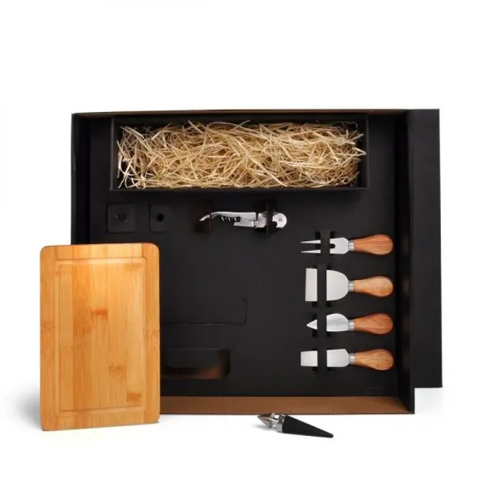 KIT QUEIJO E VINHO - 7 PÇS - NÃO ACOMPANHA GARRAFA-KT-90464