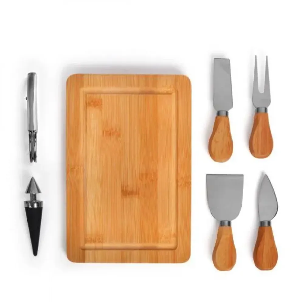 KIT QUEIJO E VINHO - 7 PÇS - NÃO ACOMPANHA GARRAFA