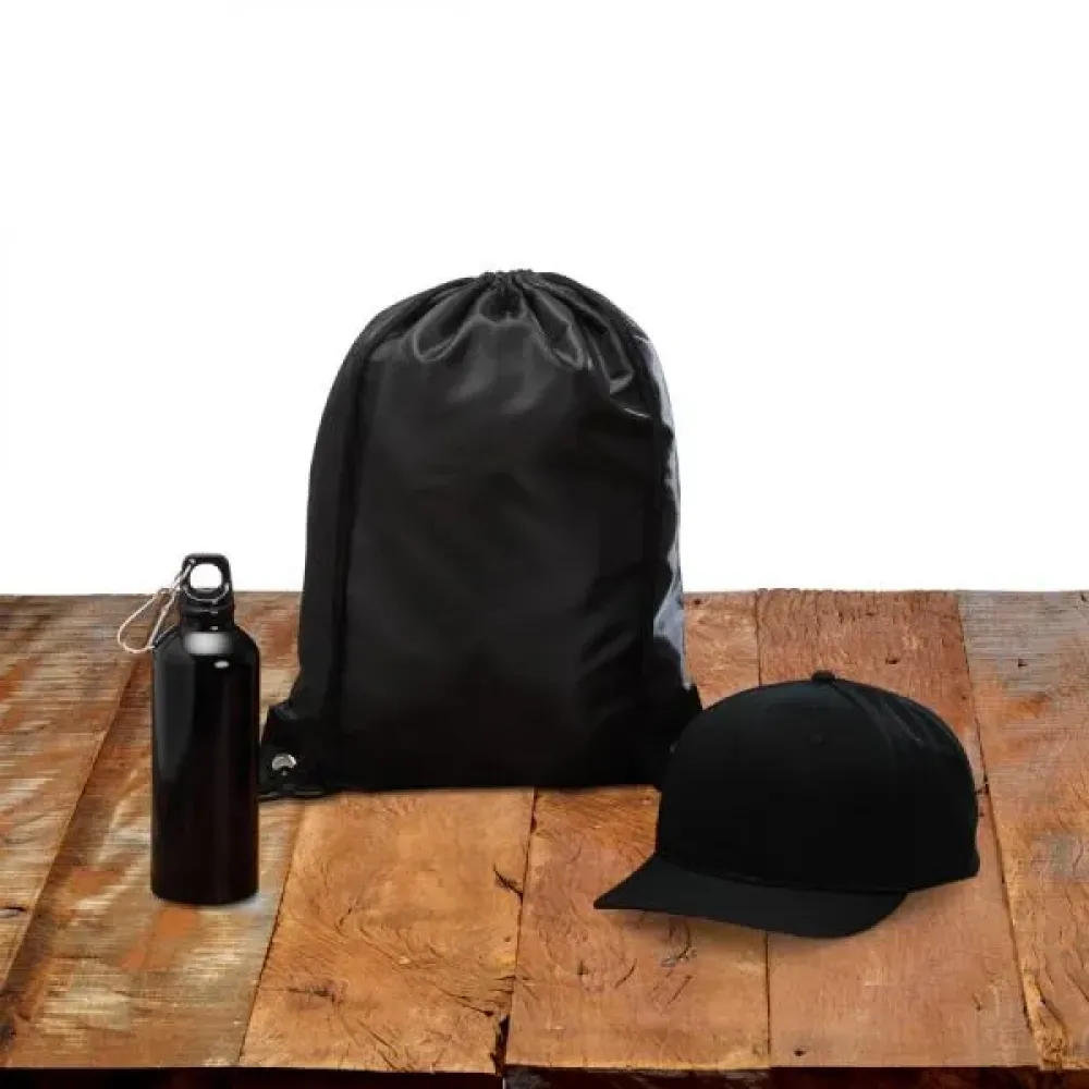 CONJ. MOCHILA SACOLA, GARRAFA E BONÉ - 3 PÇS
