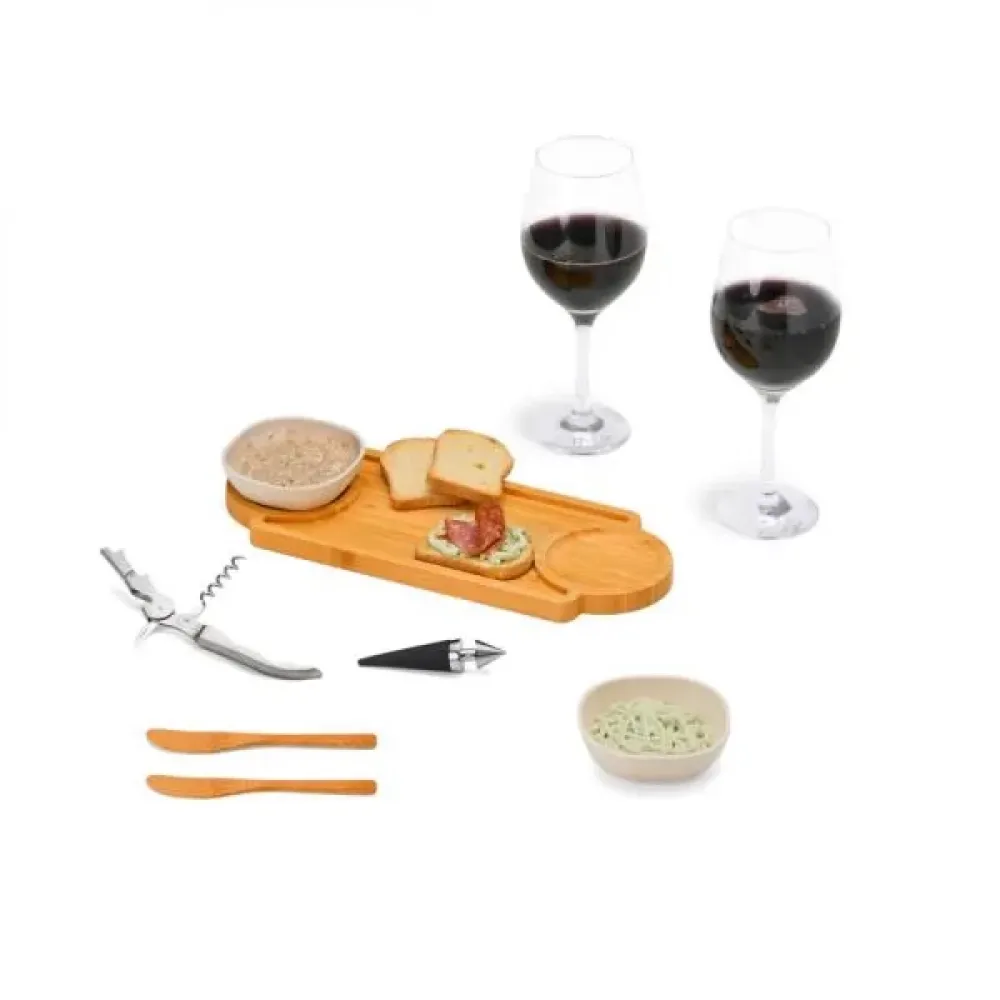 KIT PARA PETISCO E VINHO - 9 PÇS