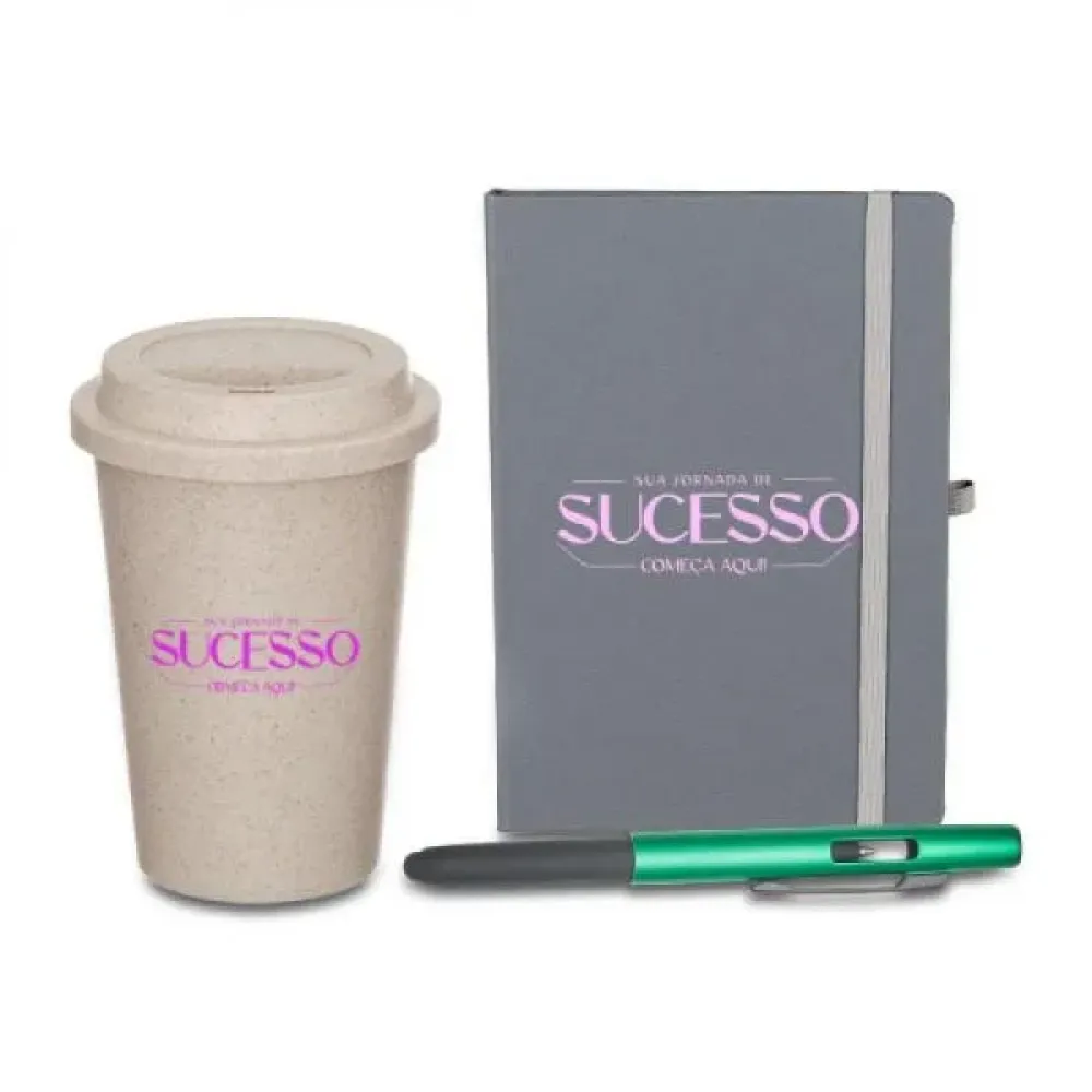 KIT CADERNO E ACESSÓRIOS - 3 PÇS