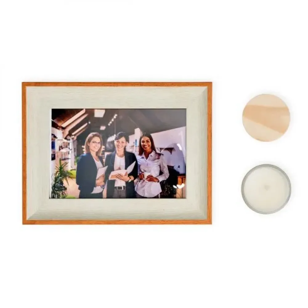 KIT PORTA RETRATO E VELA AROMÁTICA - 2 PÇS