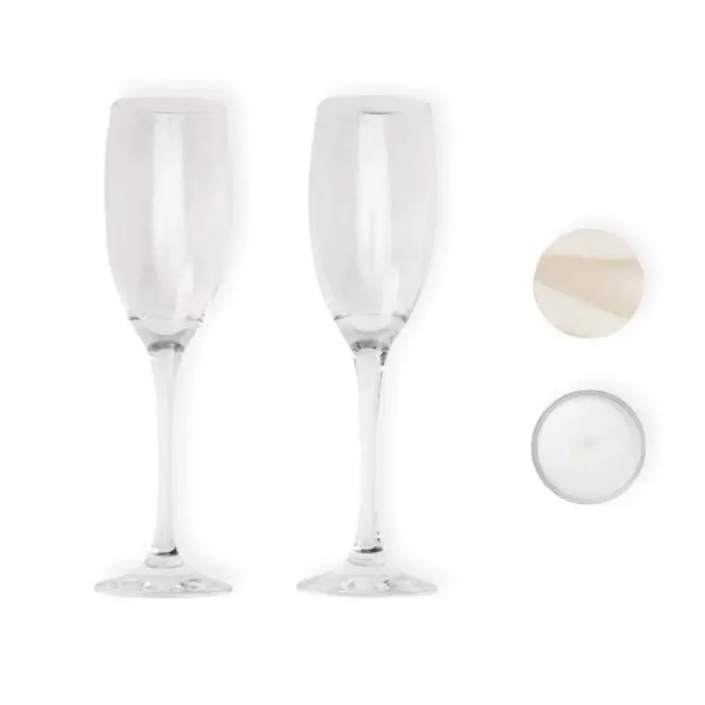 KIT TAÇAS E VELA AROMATIZADA - 3 PÇS