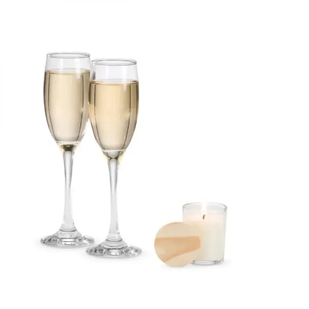KIT TAÇAS E VELA AROMATIZADA - 3 PÇS