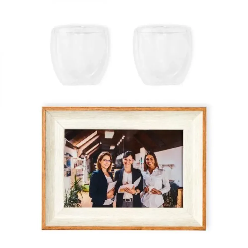KIT PORTA RETRATO E COPOS - 3 PÇS