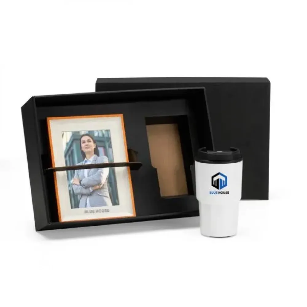 KIT COPO TÉRMICO E PORTA RETRATO - 2 PÇS