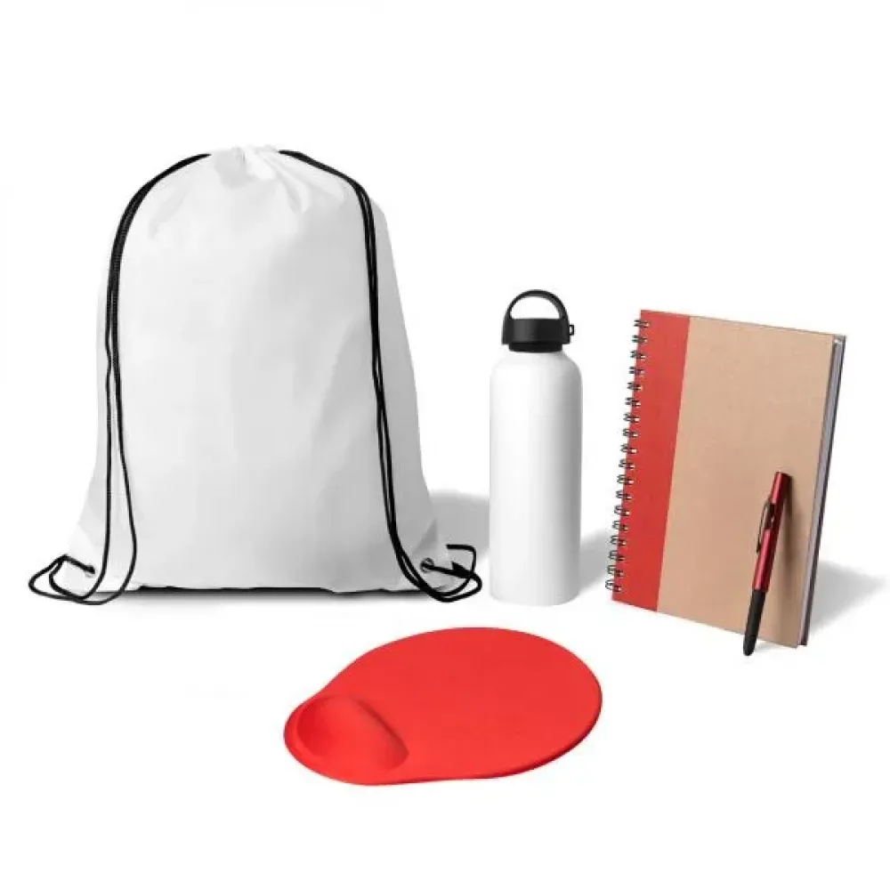 KIT BOAS VINDAS - 5 PÇS - BRANCO/VERMELHO-KT-90517