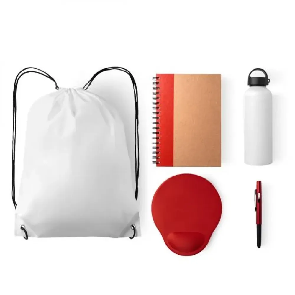 KIT BOAS VINDAS - 5 PÇS - BRANCO/VERMELHO