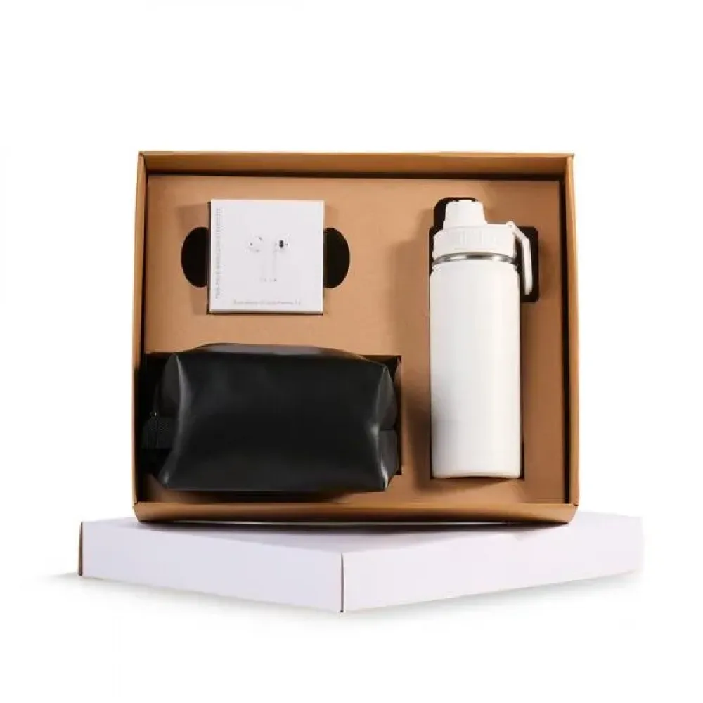 KIT GARRAFA, NECESSAIRE E FONE - 3 PÇS