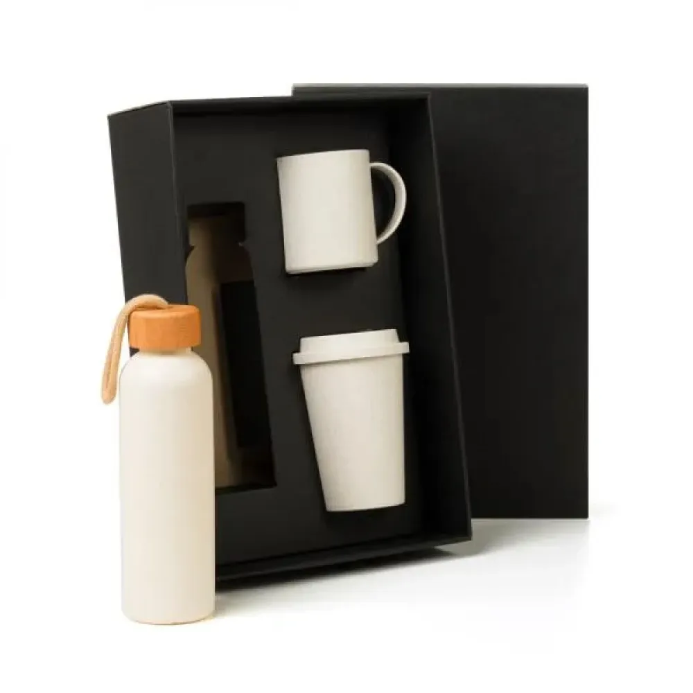 KIT GARRAFA, COPO E CANECA - 3 PÇS