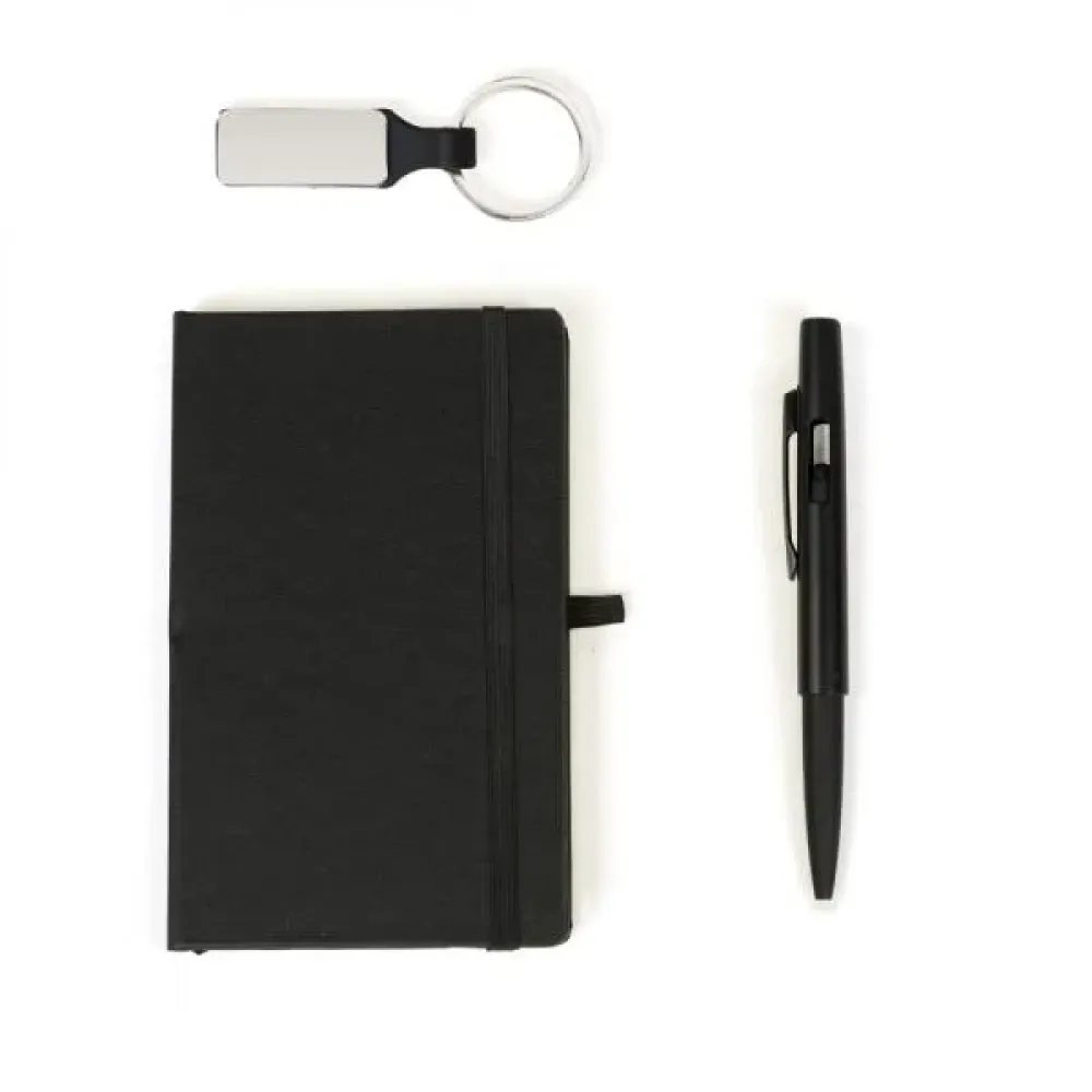 KIT CHAVEIRO, CADERNO E CANETA - 3 PÇS