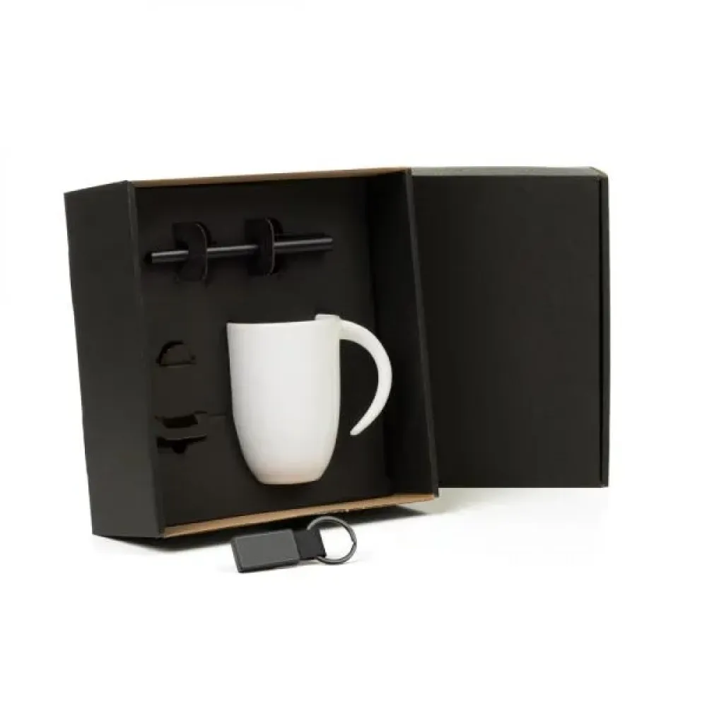 KIT CANECA, CANETA E CHAVEIRO - 3 PÇS