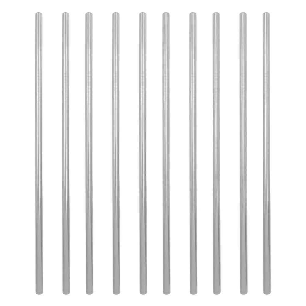 Kit 10 Canudos Retos Reutilizáveis de Aço Inoxidável-PA-215+R10