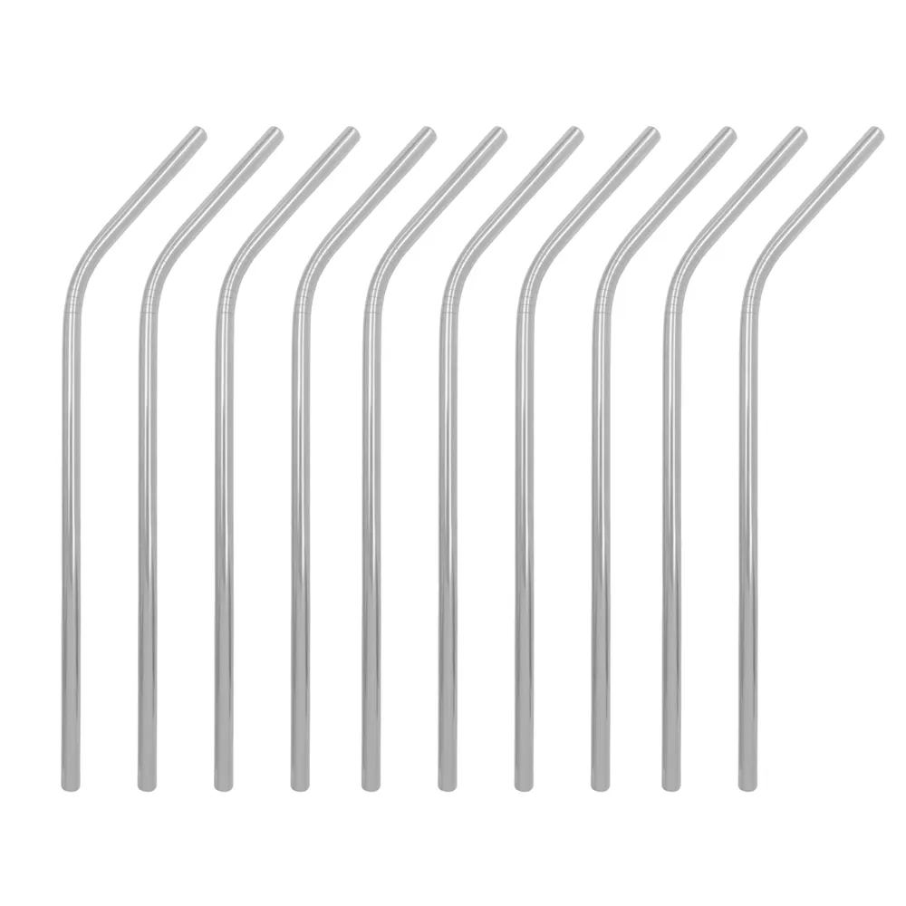 Kit 10 Canudos Retos Reutilizáveis de Aço Inoxidável-PA-215+C10